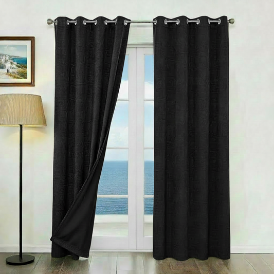 Staccato Homes Grommet Top Blackout Curtains – Black Back Coating