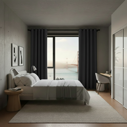 Staccato Homes Grommet Top Thermal Insulated Black Out Curtains