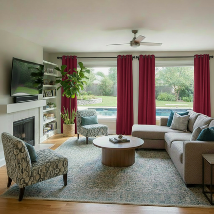 Staccato Homes Grommet Top Thermal Insulated Black Out Curtains