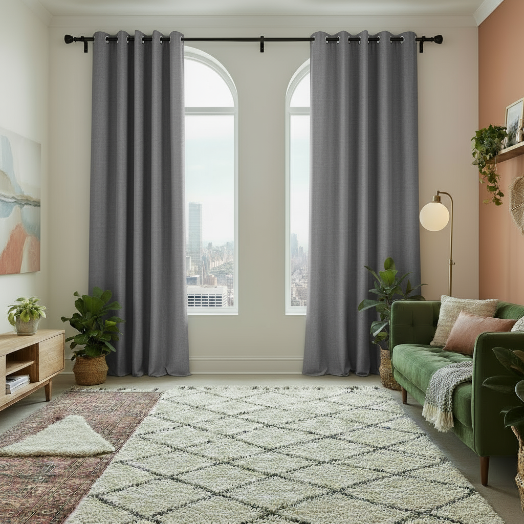 Staccato Homes Grommet Top Thermal Insulated Black Out Curtains