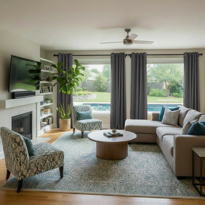 Staccato Homes Grommet Top Thermal Insulated Black Out Curtains