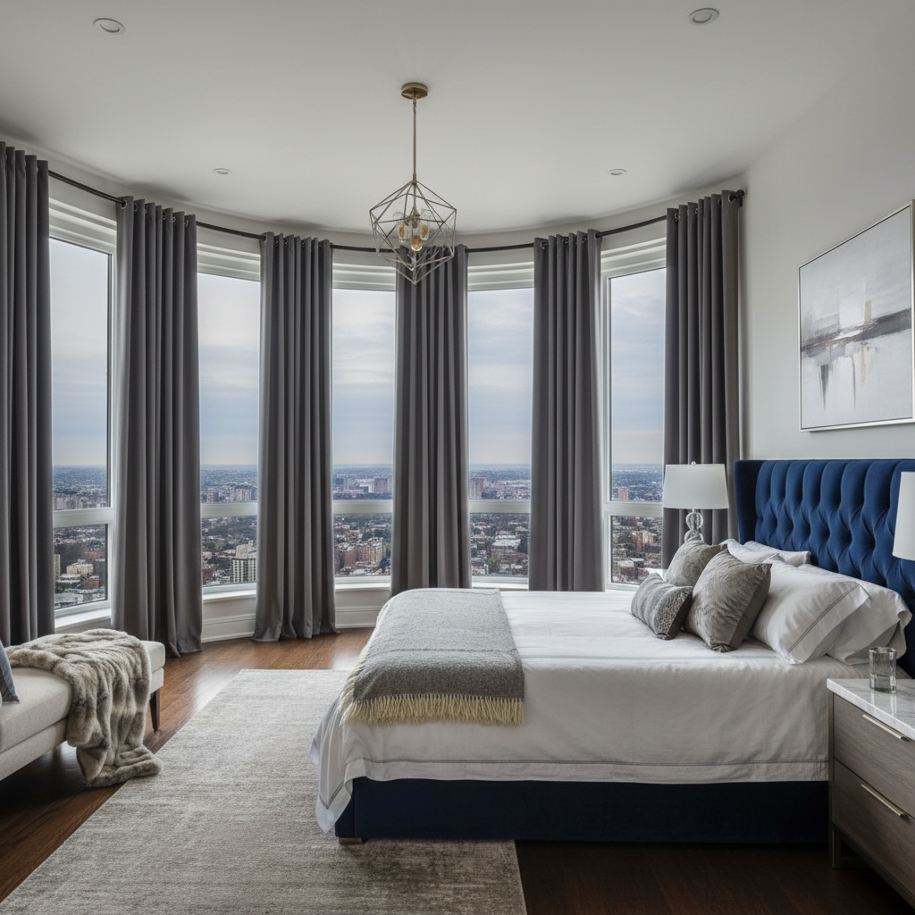 Staccato Homes Grommet Top Thermal Insulated Black Out Curtains