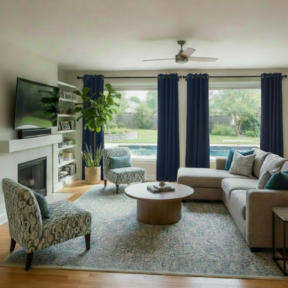 Staccato Homes Grommet Top Thermal Insulated Black Out Curtains