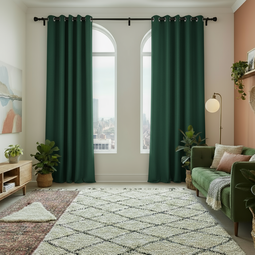 Staccato Homes Grommet Top Thermal Insulated Black Out Curtains