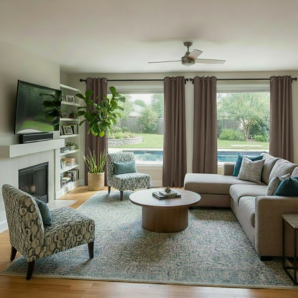 Staccato Homes Grommet Top Thermal Insulated Black Out Curtains