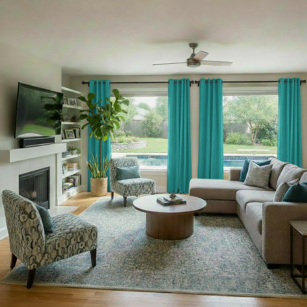 Staccato Homes Grommet Top Thermal Insulated Black Out Curtains