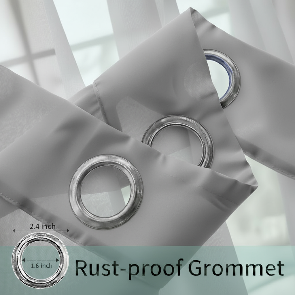 Staccato Homes Grommet Top Sheer Curtains-Luminous