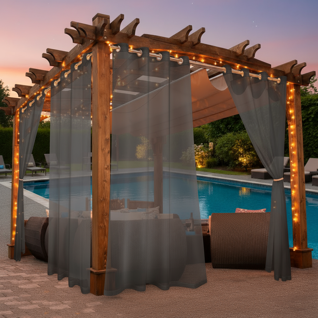 Staccato Homes Grommet Top Sheer Curtains-Luminous