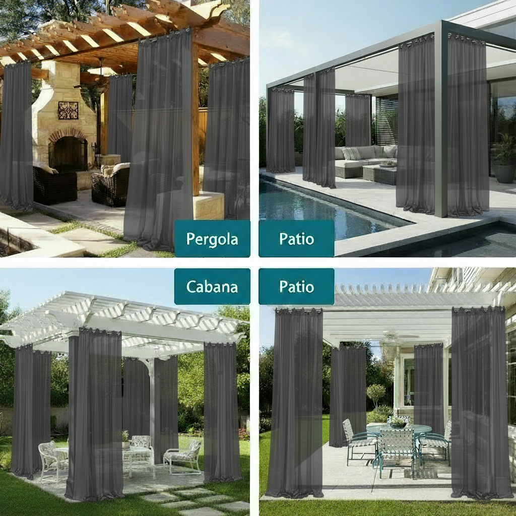 Staccato Homes Grommet Top Sheer Curtains-Luminous