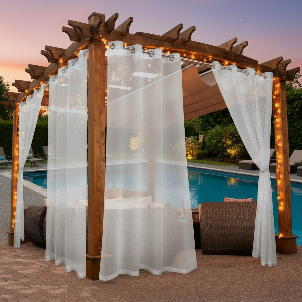 Staccato Homes Grommet Top Sheer Curtains-Luminous