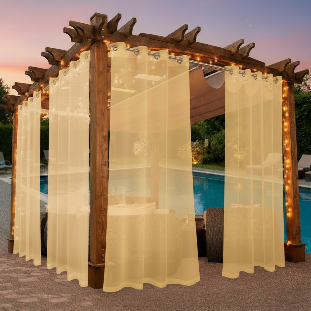 Staccato Homes Grommet Top Sheer Curtains-Luminous