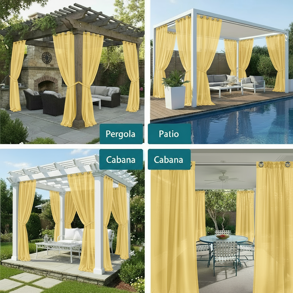 Staccato Homes Grommet Top Sheer Curtains-Luminous