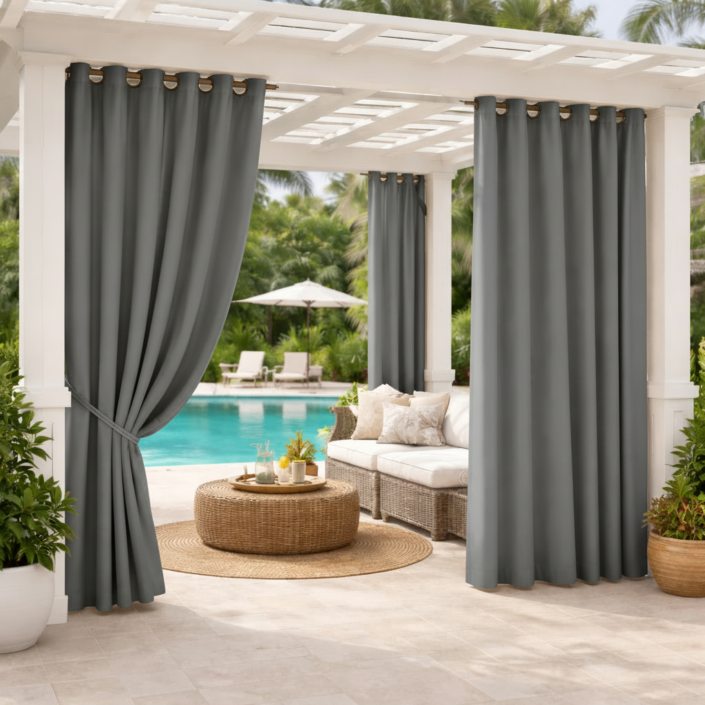 Staccato Homes Grommet Top Light Filtering Outdoor Curtains