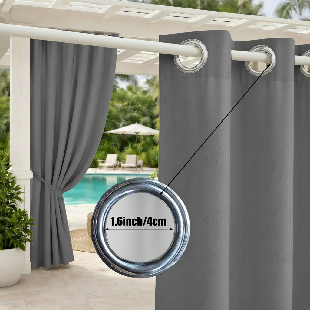 Staccato Homes Grommet Top Light Filtering Outdoor Curtains