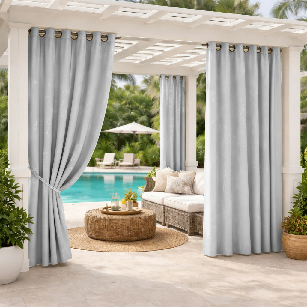Staccato Homes Grommet Top Light Filtering Outdoor Curtains