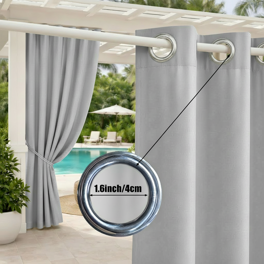 Staccato Homes Grommet Top Light Filtering Outdoor Curtains