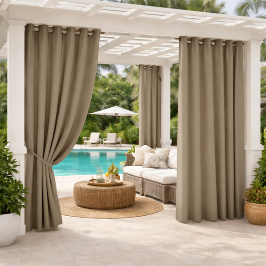 Staccato Homes Grommet Top Light Filtering Outdoor Curtains