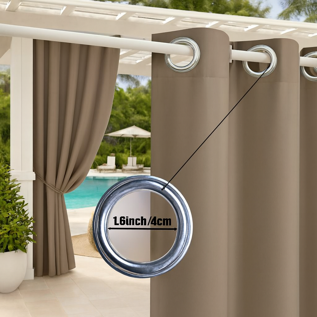 Staccato Homes Grommet Top Light Filtering Outdoor Curtains