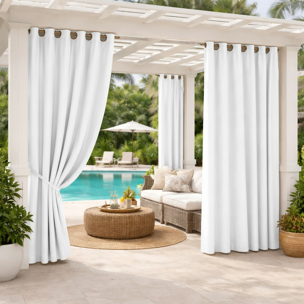 Staccato Homes Grommet Top Light Filtering Outdoor Curtains