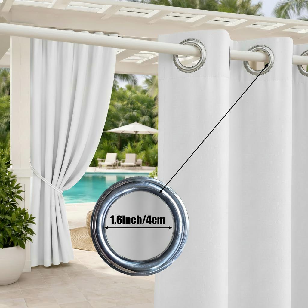 Staccato Homes Grommet Top Light Filtering Outdoor Curtains