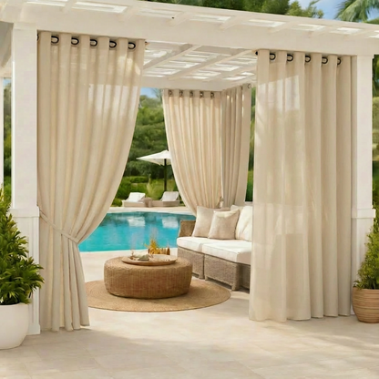 Staccato Homes Grommet Top Light Filtering Outdoor Curtains