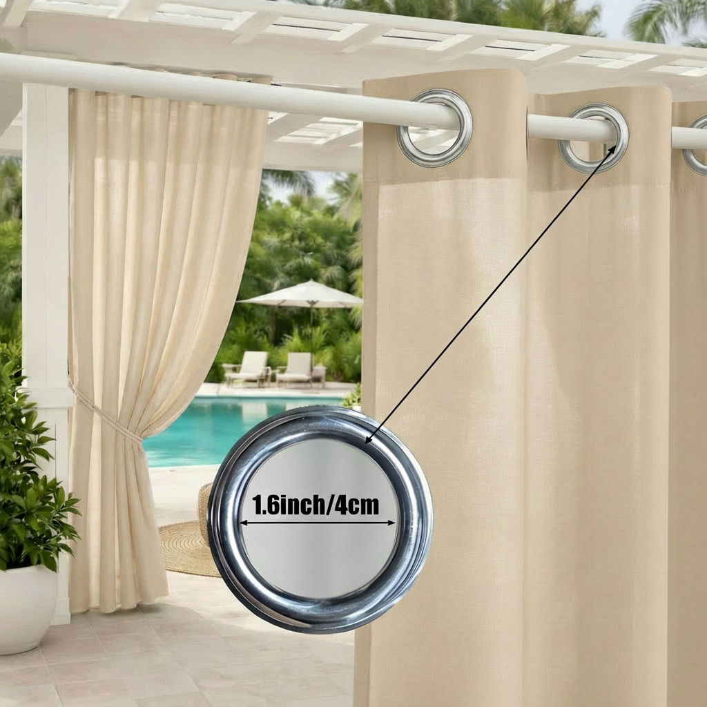 Staccato Homes Grommet Top Light Filtering Outdoor Curtains