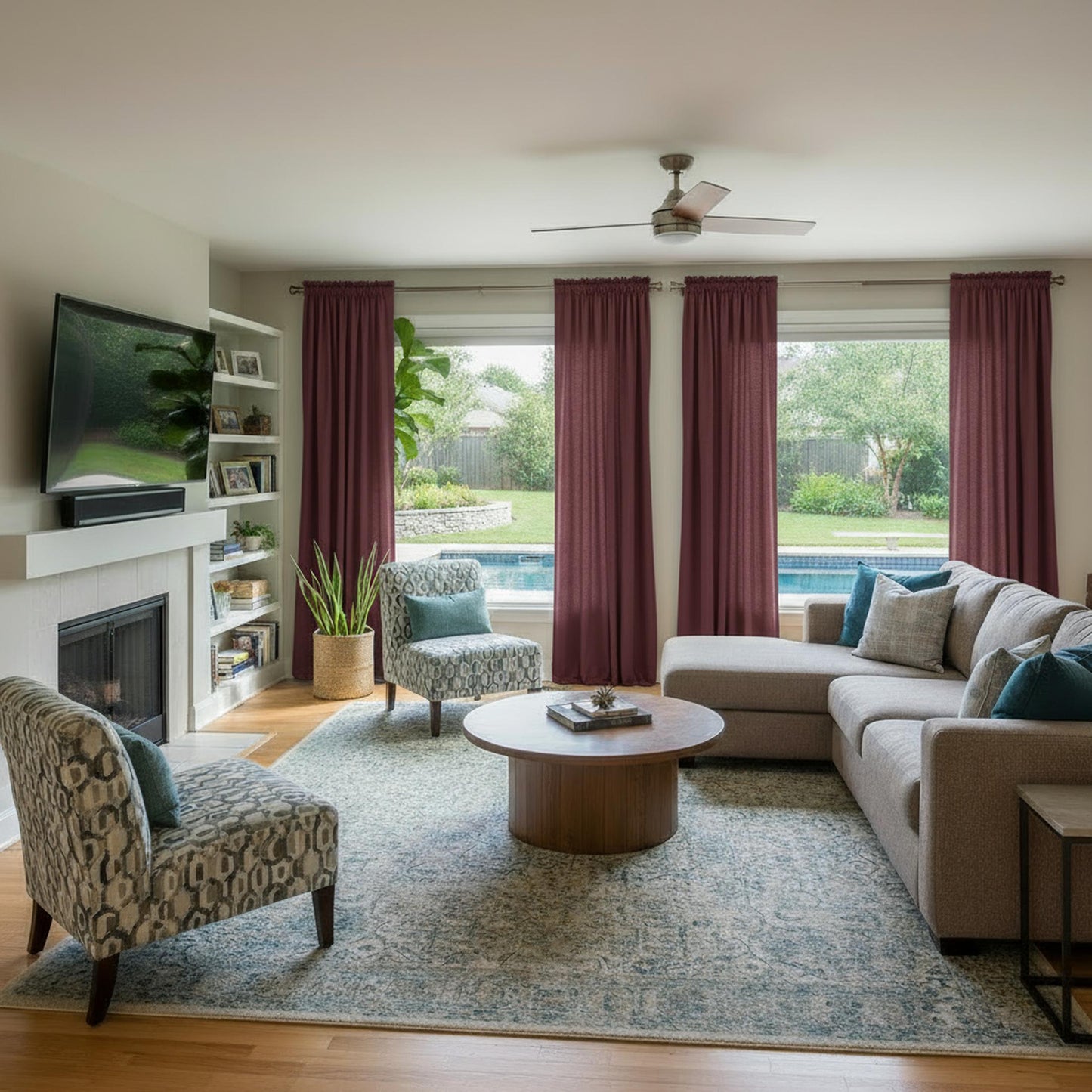 Staccato Homes Rod Pocket Light Filtering Curtains