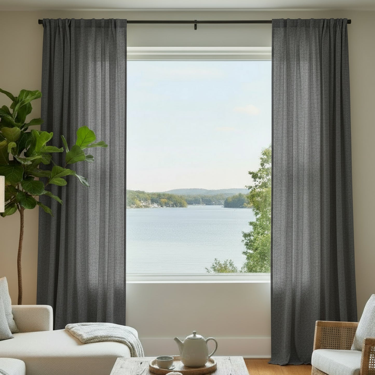 Staccato Homes Rod Pocket Light Filtering Curtains
