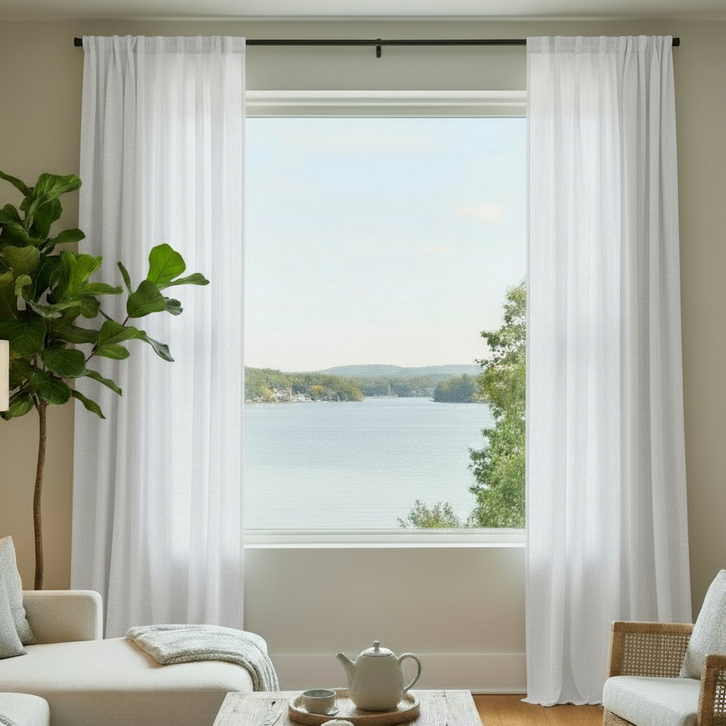 Staccato Homes Rod Pocket Light Filtering Curtains