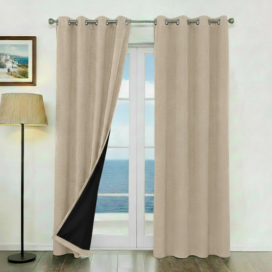 Staccato Homes Grommet Top Blackout Curtains – Black Back Coating