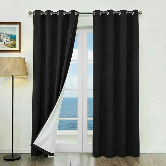 Staccato Homes Grommet Top Blackout Curtains – White Back Coating