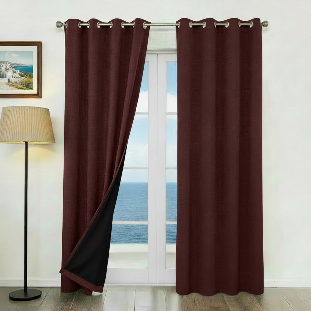 Staccato Homes Grommet Top Blackout Curtains – Black Back Coating