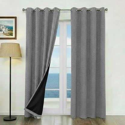 Staccato Homes Grommet Top Blackout Curtains – Black Back Coating