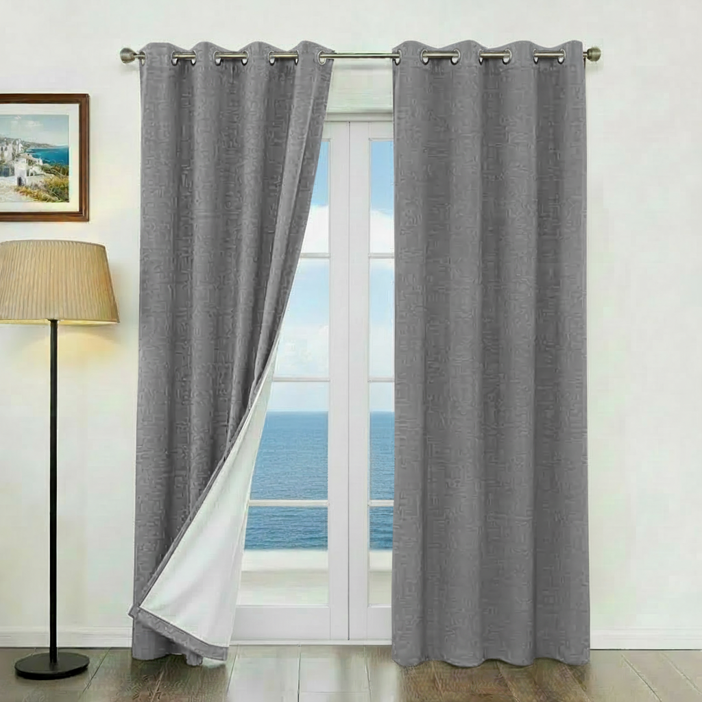 Staccato Homes Grommet Top Blackout Curtains – White Back Coating