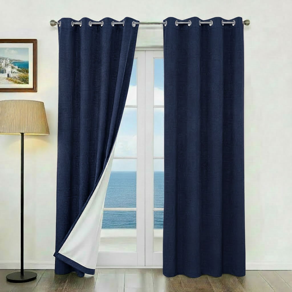 Staccato Homes Grommet Top Blackout Curtains – White Back Coating