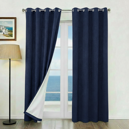 Staccato Homes Grommet Top Blackout Curtains – White Back Coating