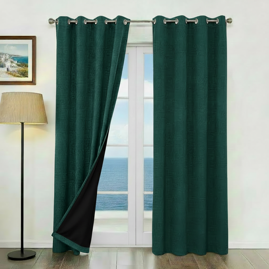 Staccato Homes Grommet Top Blackout Curtains – Black Back Coating