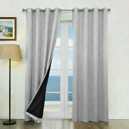 Staccato Homes Grommet Top Blackout Curtains – Black Back Coating