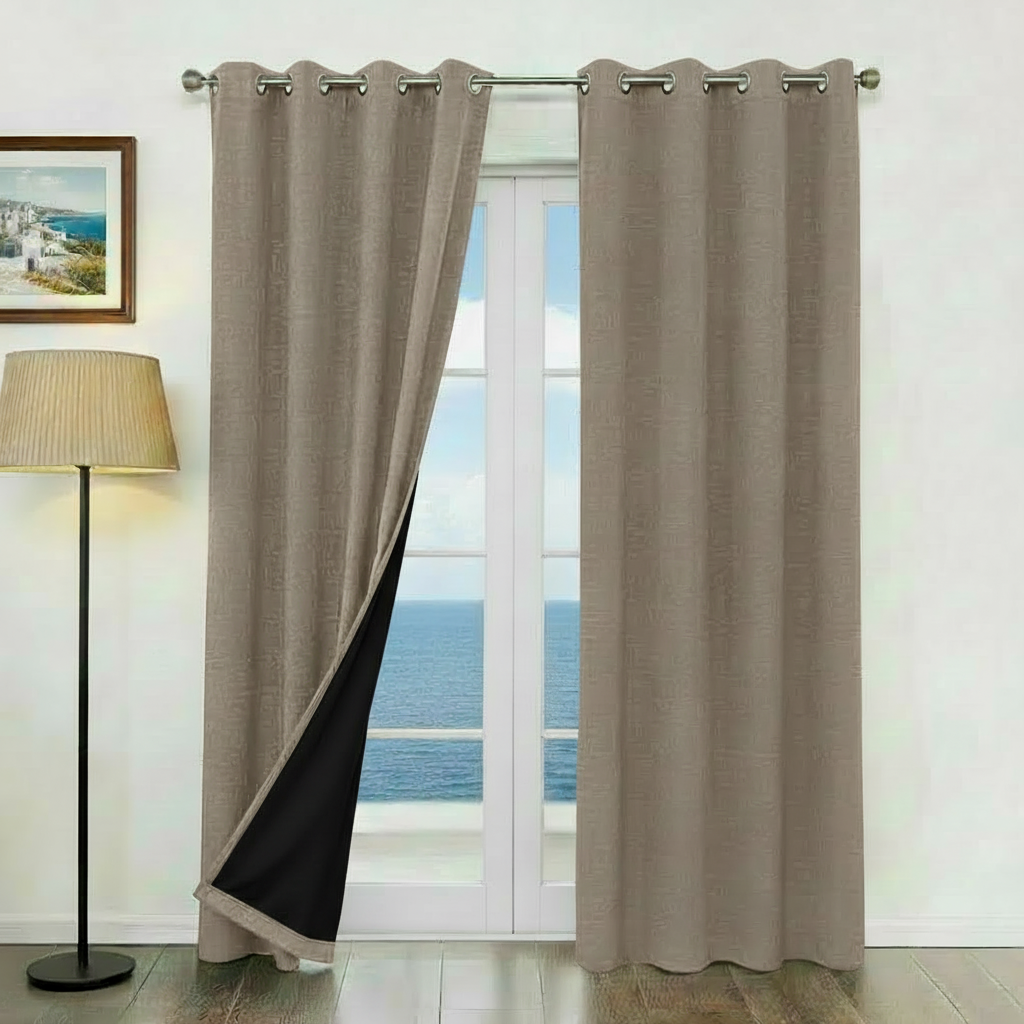Staccato Homes Grommet Top Blackout Curtains – Black Back Coating