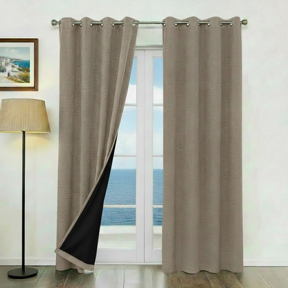 Staccato Homes Grommet Top Blackout Curtains – Black Back Coating