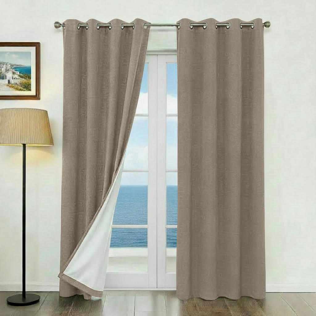 Staccato Homes Grommet Top Blackout Curtains – White Back Coating