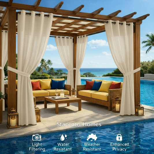 Staccato Homes Grommet Top Light Filtering Outdoor Curtains