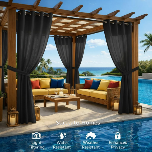 Staccato Homes Grommet Top Light Filtering Outdoor Curtains