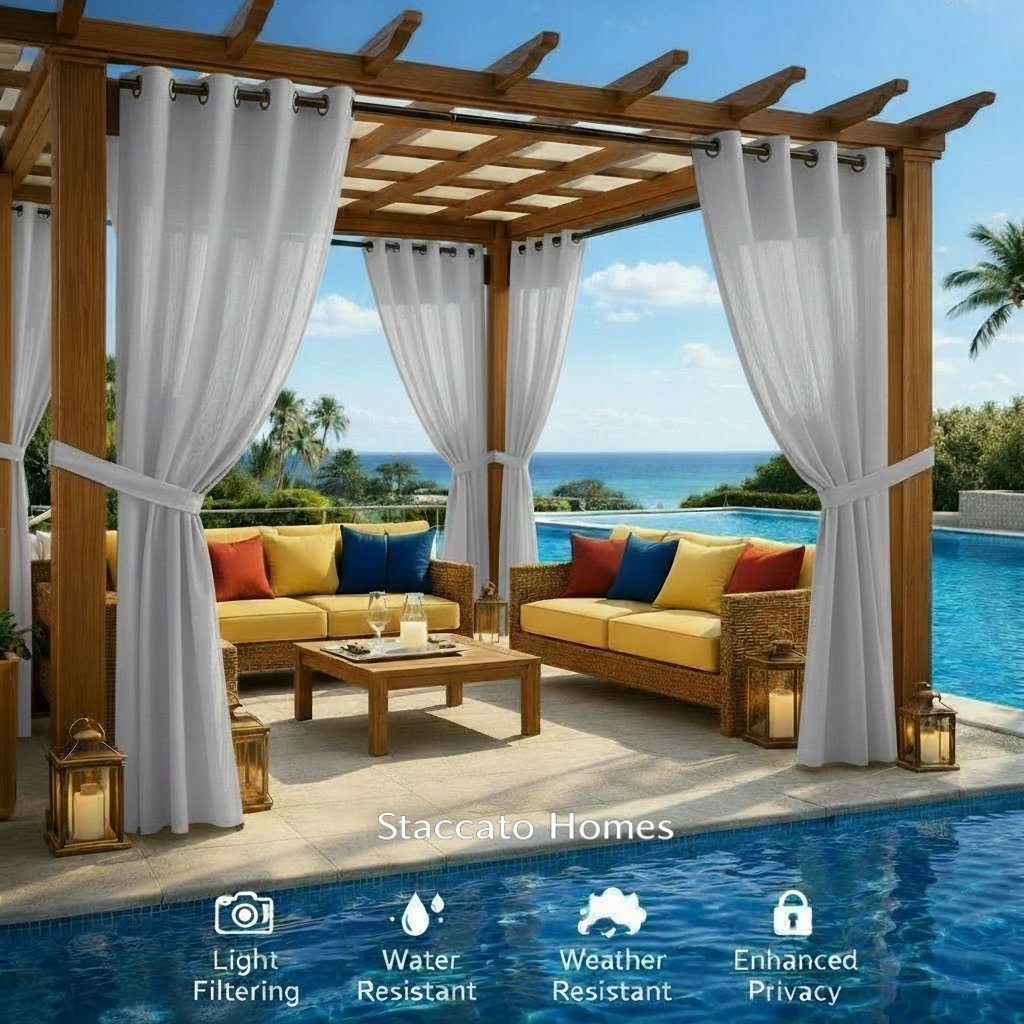 Staccato Homes Grommet Top Light Filtering Outdoor Curtains