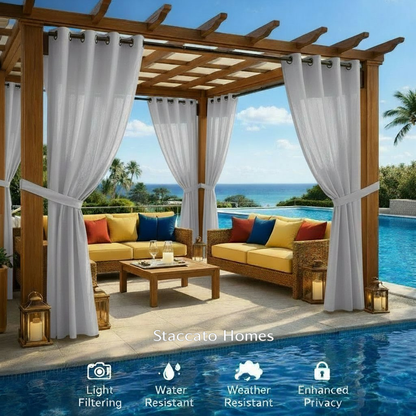 Staccato Homes Grommet Top Light Filtering Outdoor Curtains