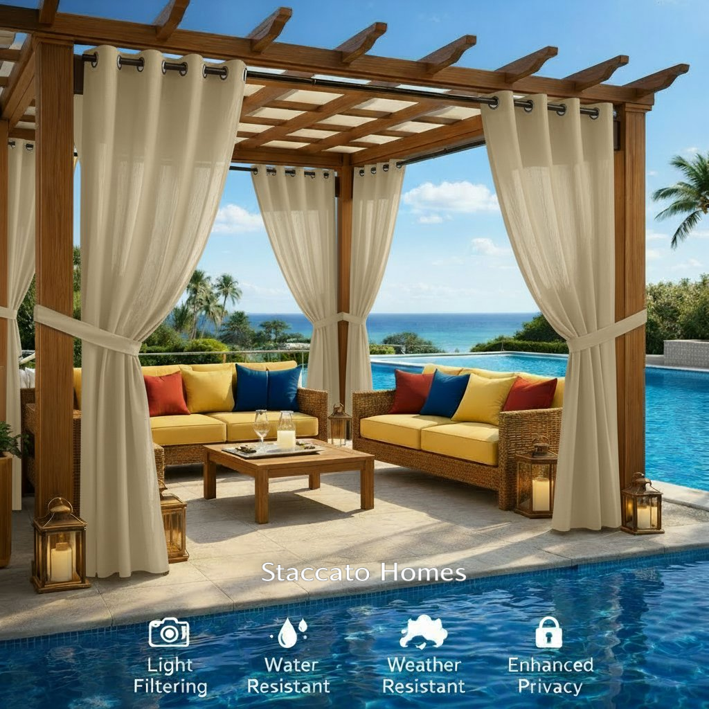 Staccato Homes Grommet Top Light Filtering Outdoor Curtains