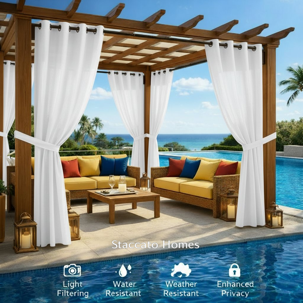 Staccato Homes Grommet Top Light Filtering Outdoor Curtains